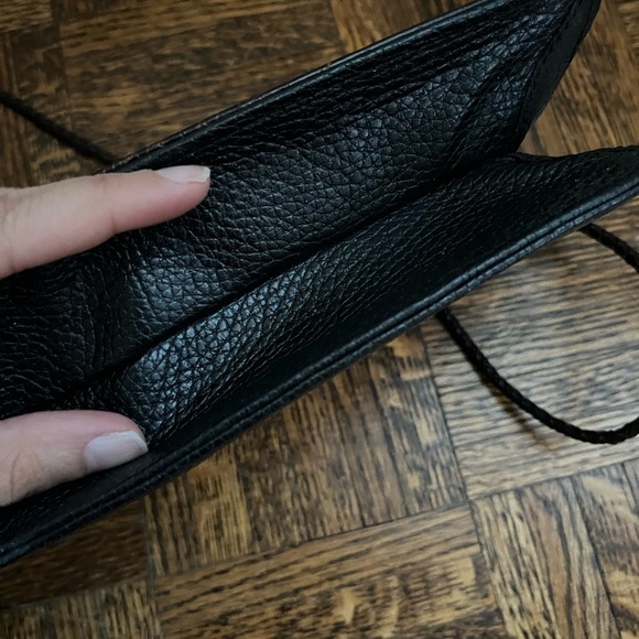 BRIGHTON Black Brown Croc Embossed Leather Small Clutch Wristlet Size Purse - Picture 8 of 13